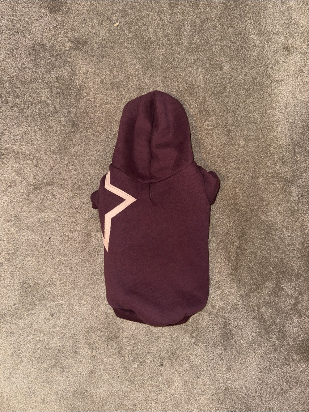 Edikted Burgundy Dog Hoodie with Light Pink Star